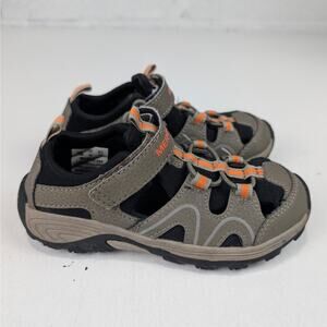 Merrell Youth 11 Hydro Teton Sandals - Gunsmoke (Gray/Brown & Orange)